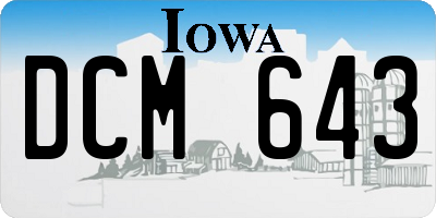 IA license plate DCM643