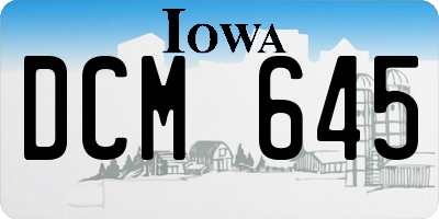 IA license plate DCM645