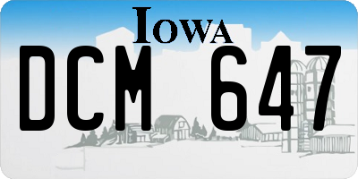 IA license plate DCM647
