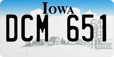 IA license plate DCM651