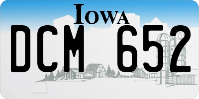 IA license plate DCM652