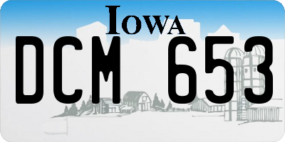 IA license plate DCM653