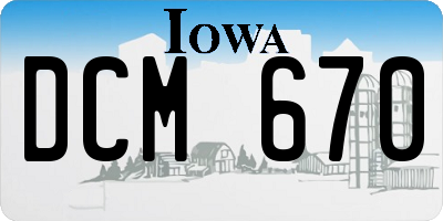 IA license plate DCM670