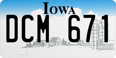 IA license plate DCM671
