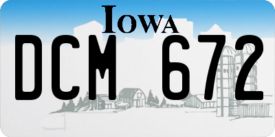 IA license plate DCM672