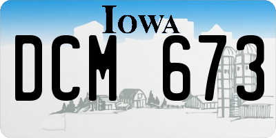 IA license plate DCM673