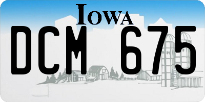 IA license plate DCM675