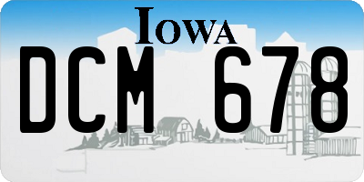 IA license plate DCM678