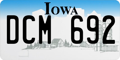 IA license plate DCM692