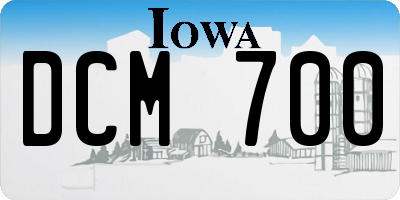 IA license plate DCM700