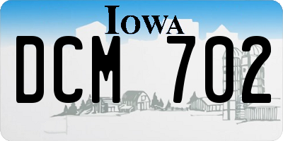IA license plate DCM702