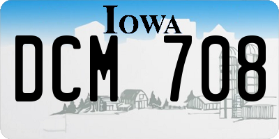 IA license plate DCM708