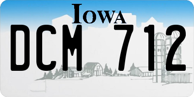 IA license plate DCM712