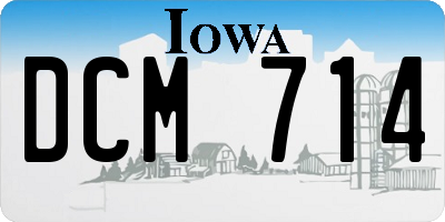 IA license plate DCM714