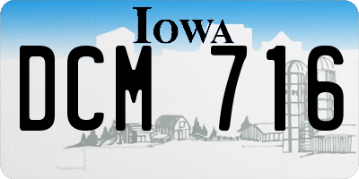 IA license plate DCM716