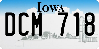 IA license plate DCM718