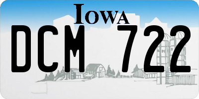 IA license plate DCM722