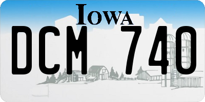 IA license plate DCM740