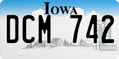IA license plate DCM742