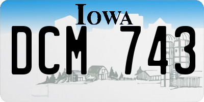 IA license plate DCM743