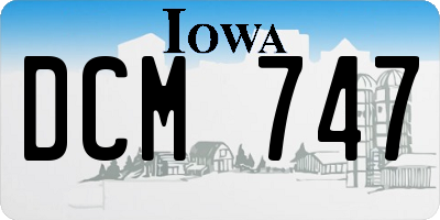 IA license plate DCM747