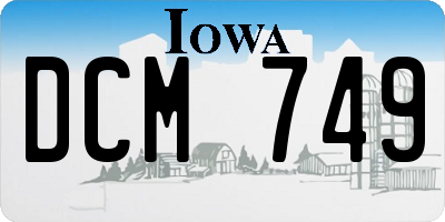 IA license plate DCM749