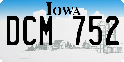 IA license plate DCM752