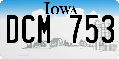 IA license plate DCM753