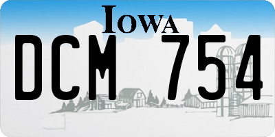 IA license plate DCM754