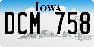 IA license plate DCM758