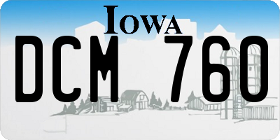 IA license plate DCM760