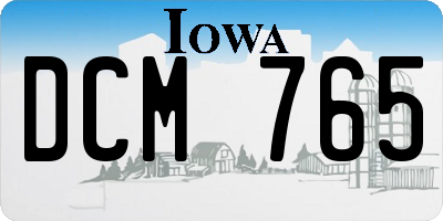 IA license plate DCM765