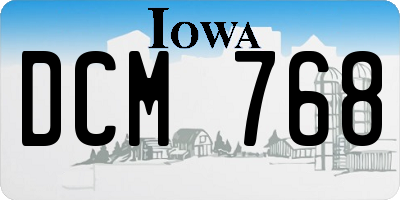 IA license plate DCM768