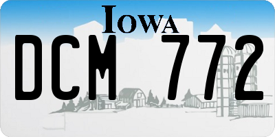 IA license plate DCM772