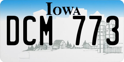 IA license plate DCM773