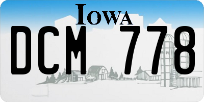 IA license plate DCM778