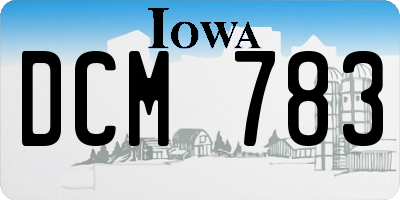 IA license plate DCM783