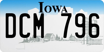 IA license plate DCM796