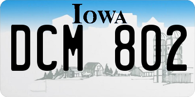 IA license plate DCM802