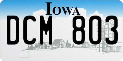 IA license plate DCM803