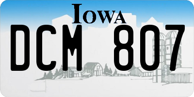 IA license plate DCM807