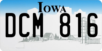 IA license plate DCM816