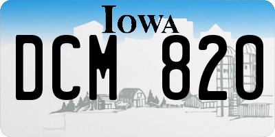 IA license plate DCM820
