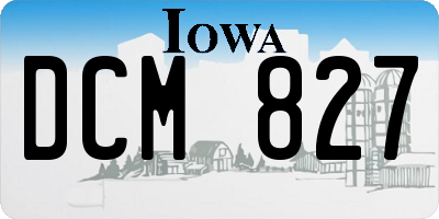 IA license plate DCM827