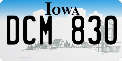 IA license plate DCM830