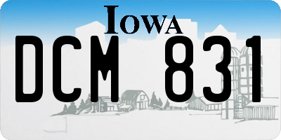 IA license plate DCM831