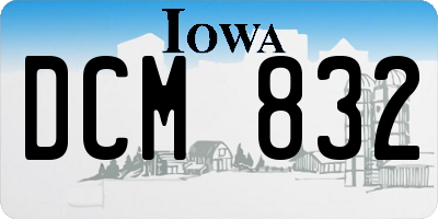 IA license plate DCM832
