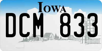 IA license plate DCM833