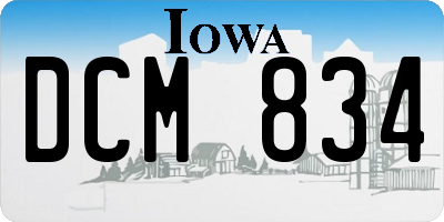 IA license plate DCM834
