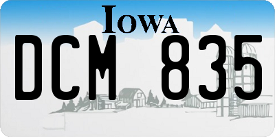 IA license plate DCM835